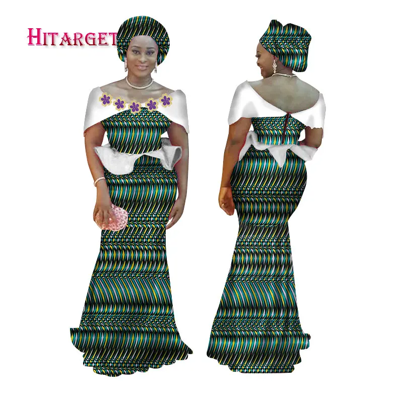 2019 Африканский платья для женщин для пикантные Smart платье оборками с открытыми плечами летние повседневное, праздничное, вечернее длинное
