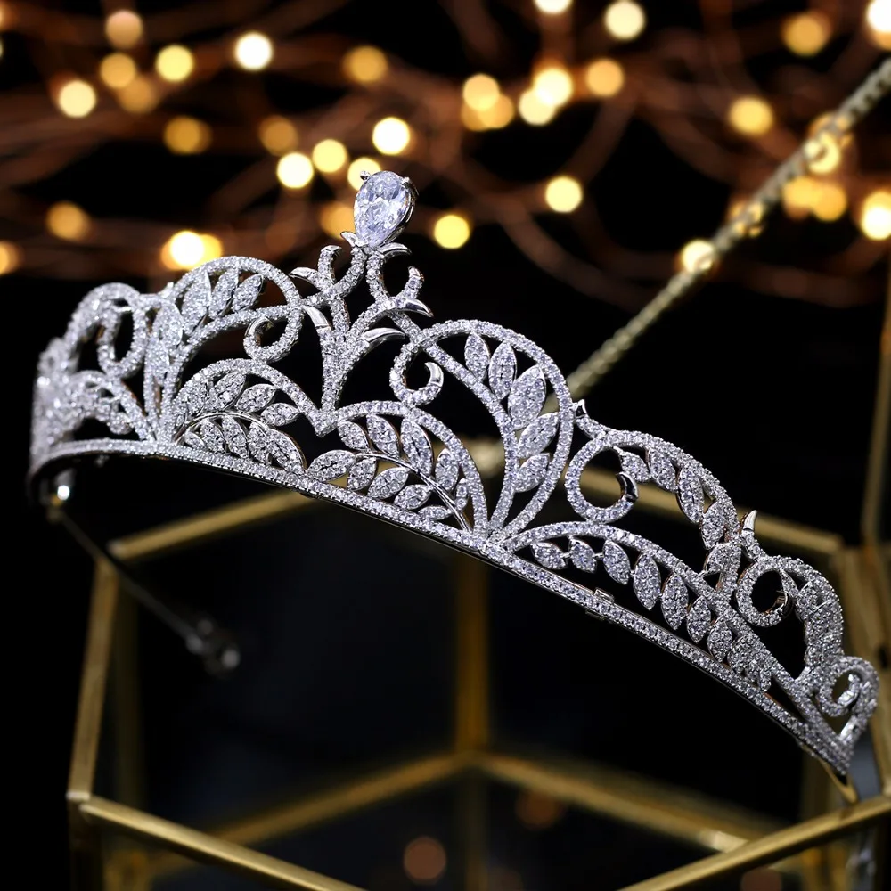

ASNORA CZ Tiara Crystal Crown For Women Silver Color Diadem Wedding Hair Accessories Headpieces Head Jewelry Bride Gift