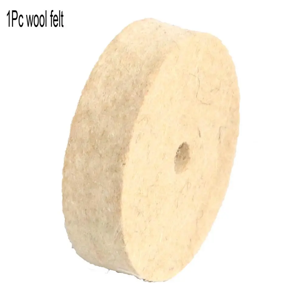 Wool felt wheel 1pc " дюймовые полировальные колеса из нейлонового волокна, шерсть, войлок, хлопковая ткань, полировочное колесо, Нетканая Шлифовальная головка для металла, дерева, железа 75*10 мм - Цвет: Wool felt wheel 1pc
