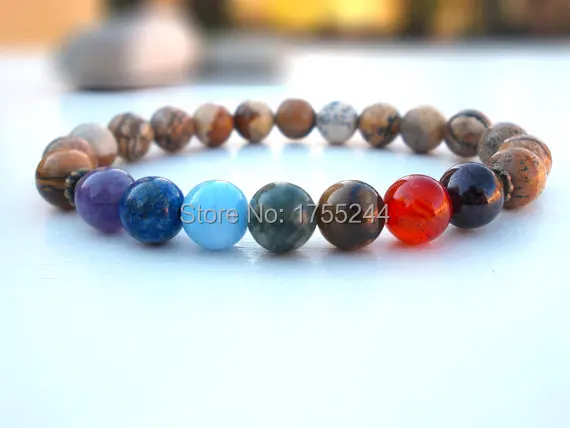 Jasper Chakra bracelet, 7 Chakra bracelet, Jasper bracelet, Chakra bracelet, Protection bracelet, Meditation bracelet, Beaded bracelet.jpg