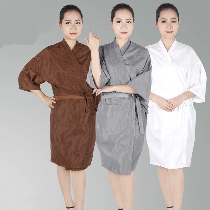 

1pcs Hairdressing Salon Kimono Robe Waterproof Wrap Beauty Nail SPA Sauna Suits Bathrobe Clothes Hair Style 3 Colors