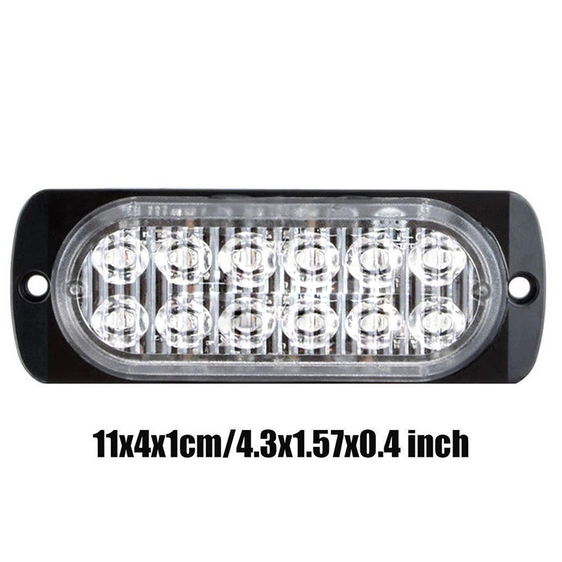 2 шт. 11*4*1 см 12LED 12 V-24 V 36 W 6000-7000 K синий автомобиль внедорожник Грузовик аварийного Предупреждение проблесковый маячок одни мигающие огоньки