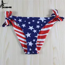 2016 Floral Swimwear Women Thong Vintage Bikini Bottom Tie Side Adjustable Swimsuit Thong/Double-Side Women Bathing Suit Bottom floral tie side tassel bikini set