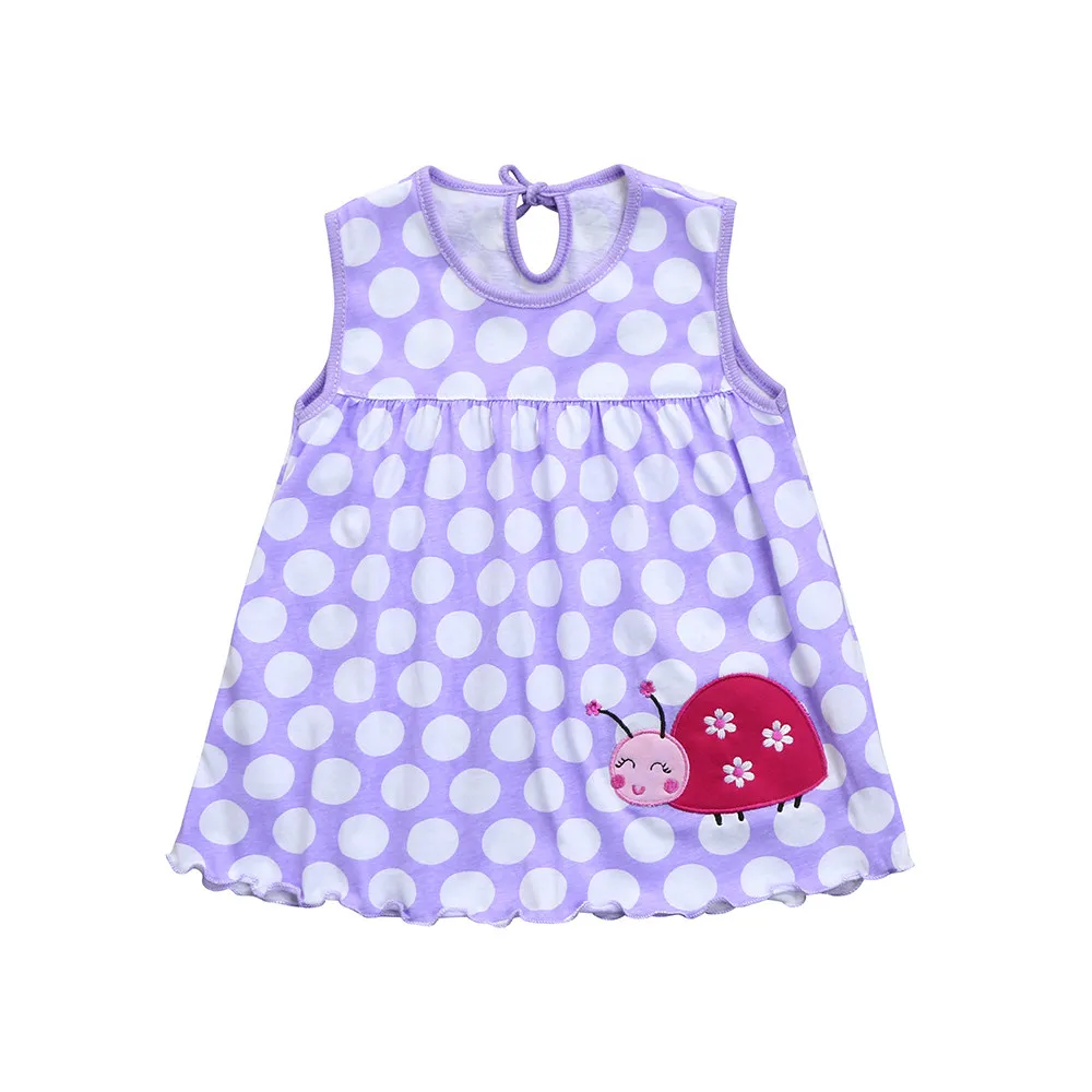 USPS/милое хлопковое Полосатое платье в горошек с цветочным принтом для маленьких мальчиков и девочек, футболка, жилет, Прямая, подарок