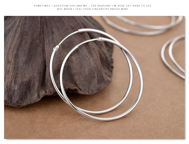 SHANICE женские 925 пробы серебряные серьги-кольца круглые петли Подарочная коробка Упаковка простой серебряный обруч, серьги, пирсинг