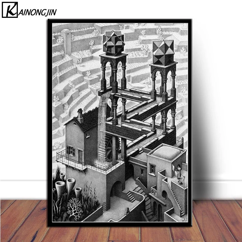 A4 A3 A3+ FRAME OPTIONS M C ESCHER Maurits Cornelis Art Surreal Poster Print