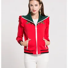 Новое поступление роскошное женское бейсбольное пальто с вышивкой повседневная одежда короткое свободное Женское пальто