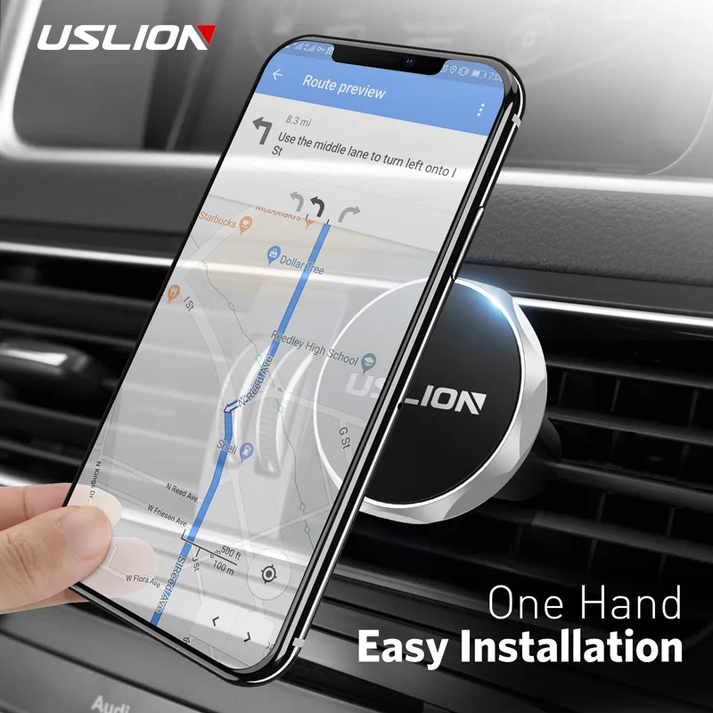 

USLION Universal Magnetic Car Holder For Mobile Phone Vent Mount Magnet GPS Navigation Cell Phone Holder Stand For iPhone 7 X XR