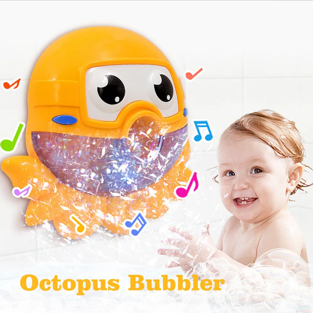 

Bubble Machine Tub Big Cute Octopus Automatic Bubble Maker Blower 12 Music Song