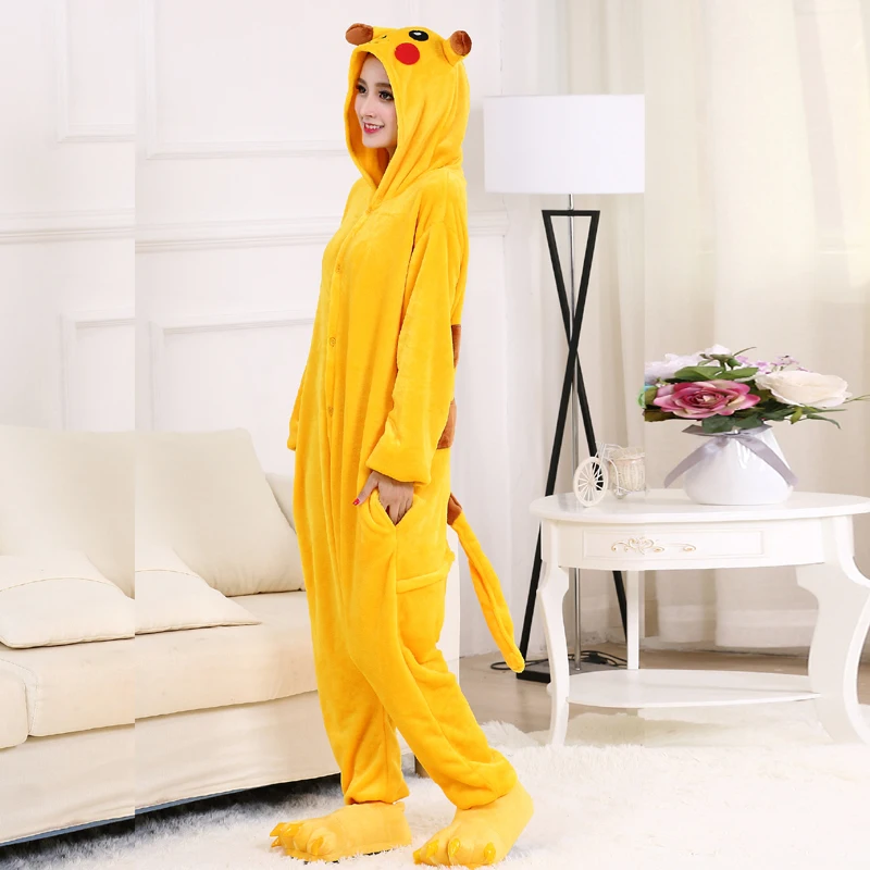 XXL Size Pokemon Pikachu Onesies Adult Kigurumi Pajamas For Women Soft Flannel Winter Pyjamas One-Piece Jumpsuit Sleepwear Suit (9)