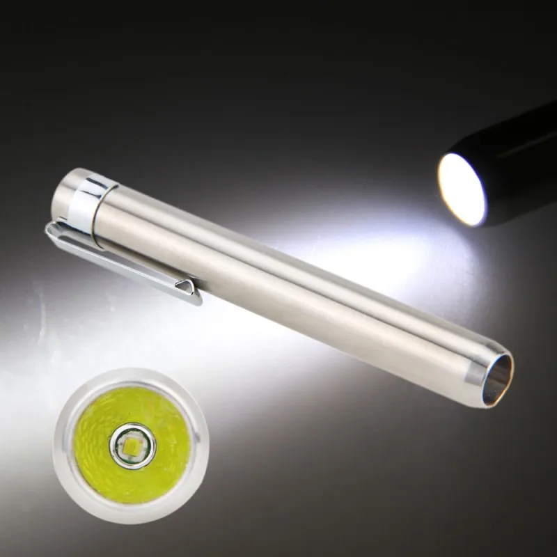 Portable Keychain Stainless Steel Mini Flashlight 1000LM Q5 XPE LED Torch 3 Modes Penlight
