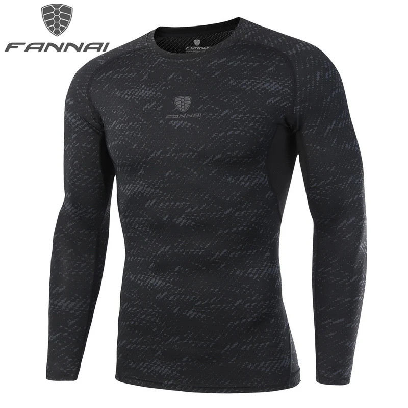FANNAI Compression Camouflage Running T shirt For Men Gym font b Fitness b font Tight Sportwear