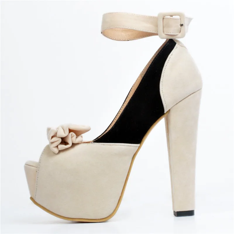 

2019 Fish-mouth Suede Stitching Butterfly Knot Shallow-mouth hasp Platform Sexy Single Shoes for Chunky high heel Women Sandals