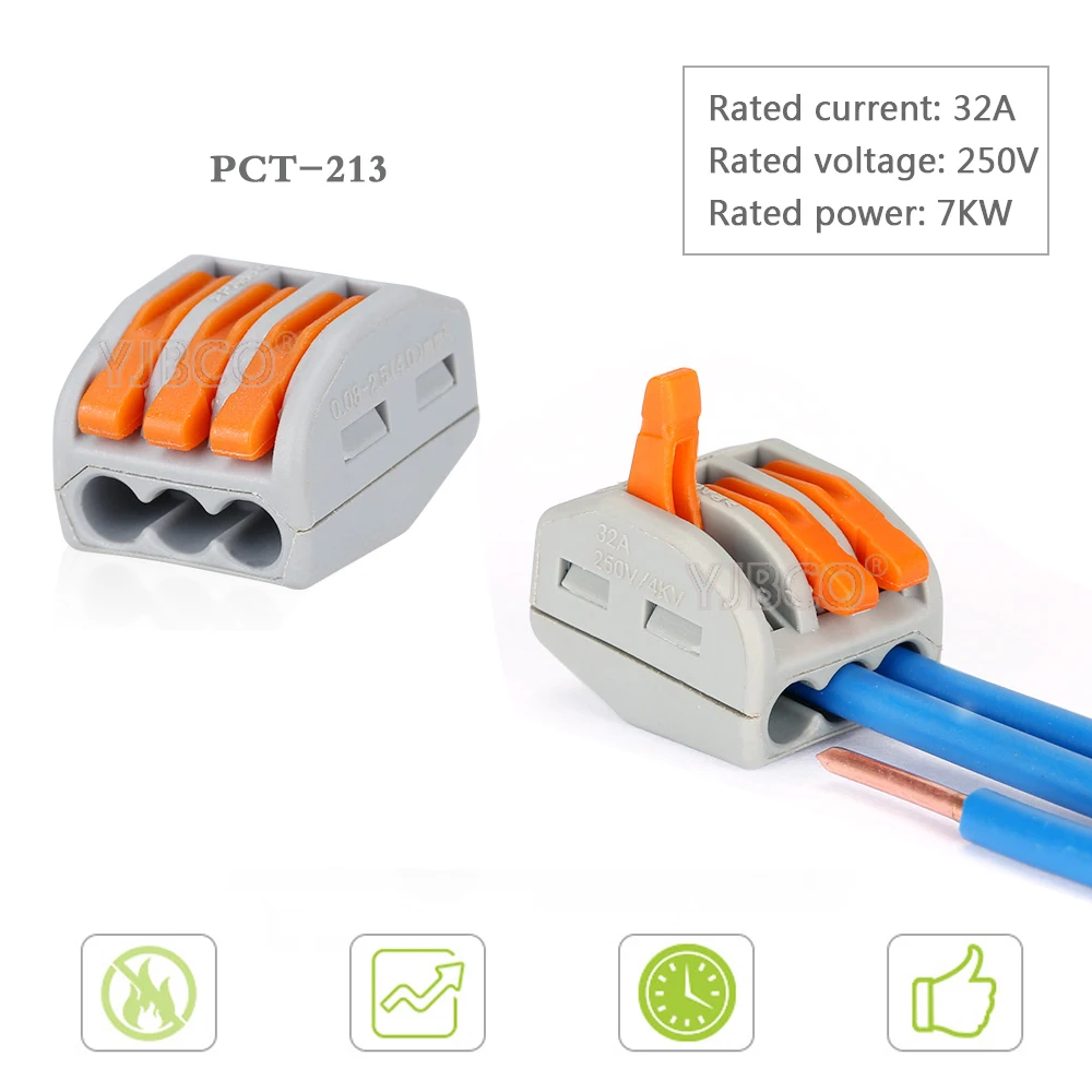 Клеммная колодка для быстрой проводки с рычагом 100 2 5 мм2 50 шт. 0 08 шт.|4pin wire|3pin wirewire