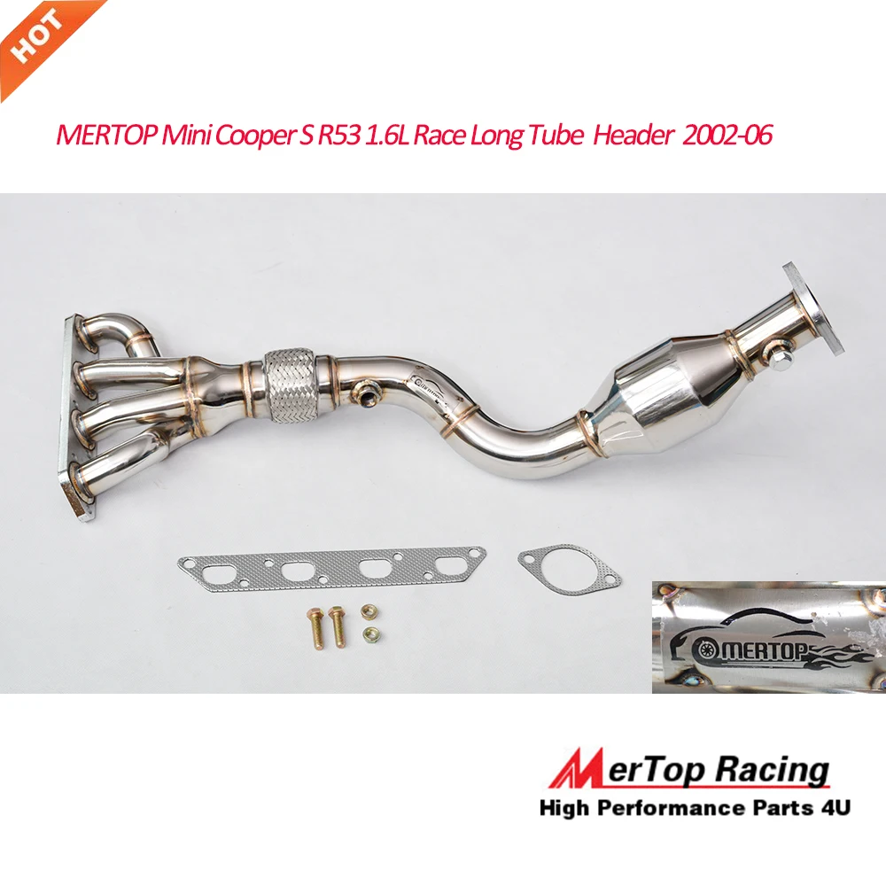 Mertop гоночный обновленный мини S R50 R52 R53 1.6L длинный трубчатый выхлопной коллектор
