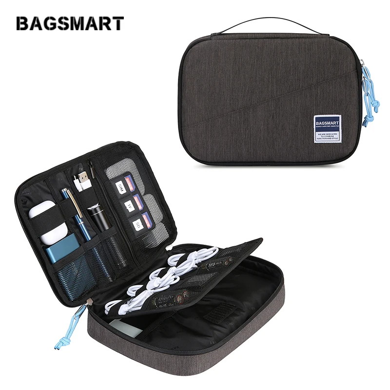 BAGSMART путешествия электронные интимные аксессуары Организатор портативный сумки для USB кабель Мода водонепроницаемые сумки для хранения