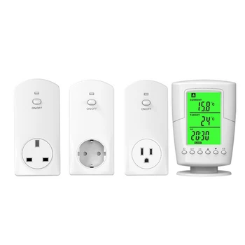 

1pc Programmable Wireless Thermostat Socket White LCD Home Intelligent Temperature Control Socket TS-2000