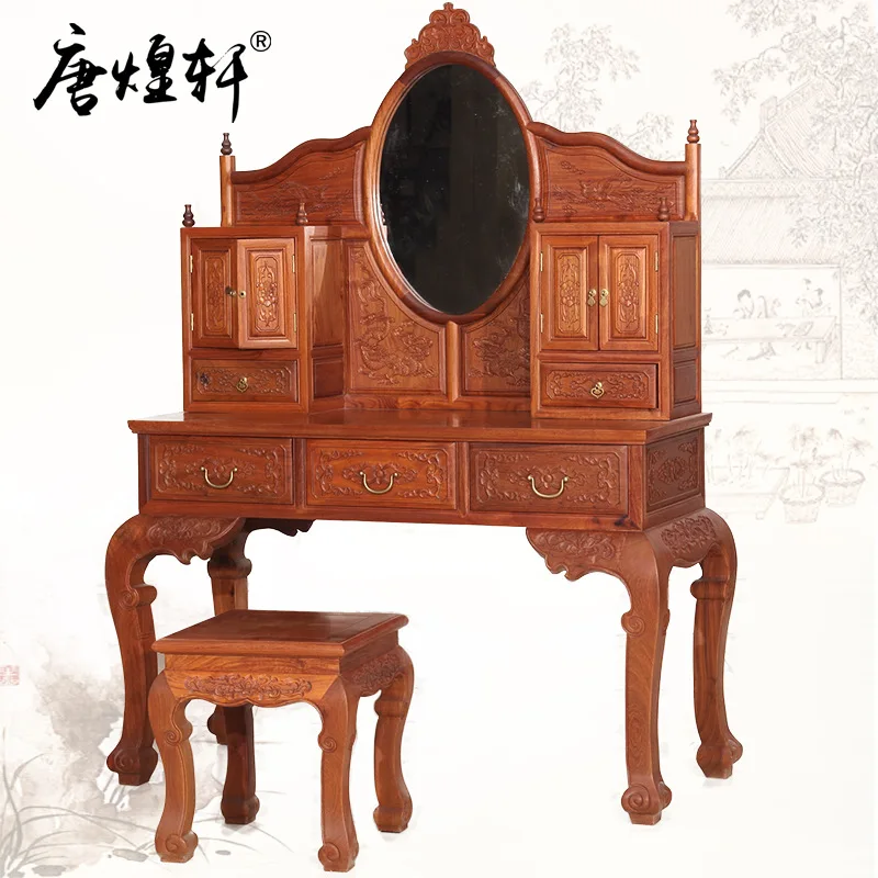 Myanmar pear Chinese classical mahogany furniture antique wood dresser