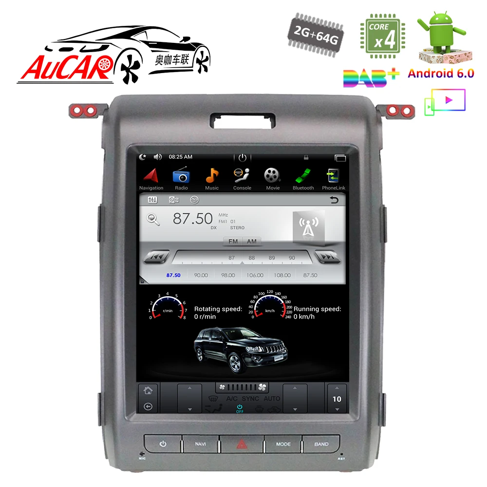 

AuCAR Tesla Style Android 12.1" Car Stereo For Ford F150 2009 - 2014 Vertical Touch Screen Radio Dvd Player GPS Navigation GPS