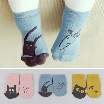 

[2015] Korea new cotton cat fish cartoon children socks baby baby socks slip asymmetry