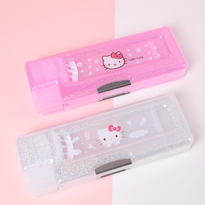 

Hello cat PVC clear pencil case cute children pencil case