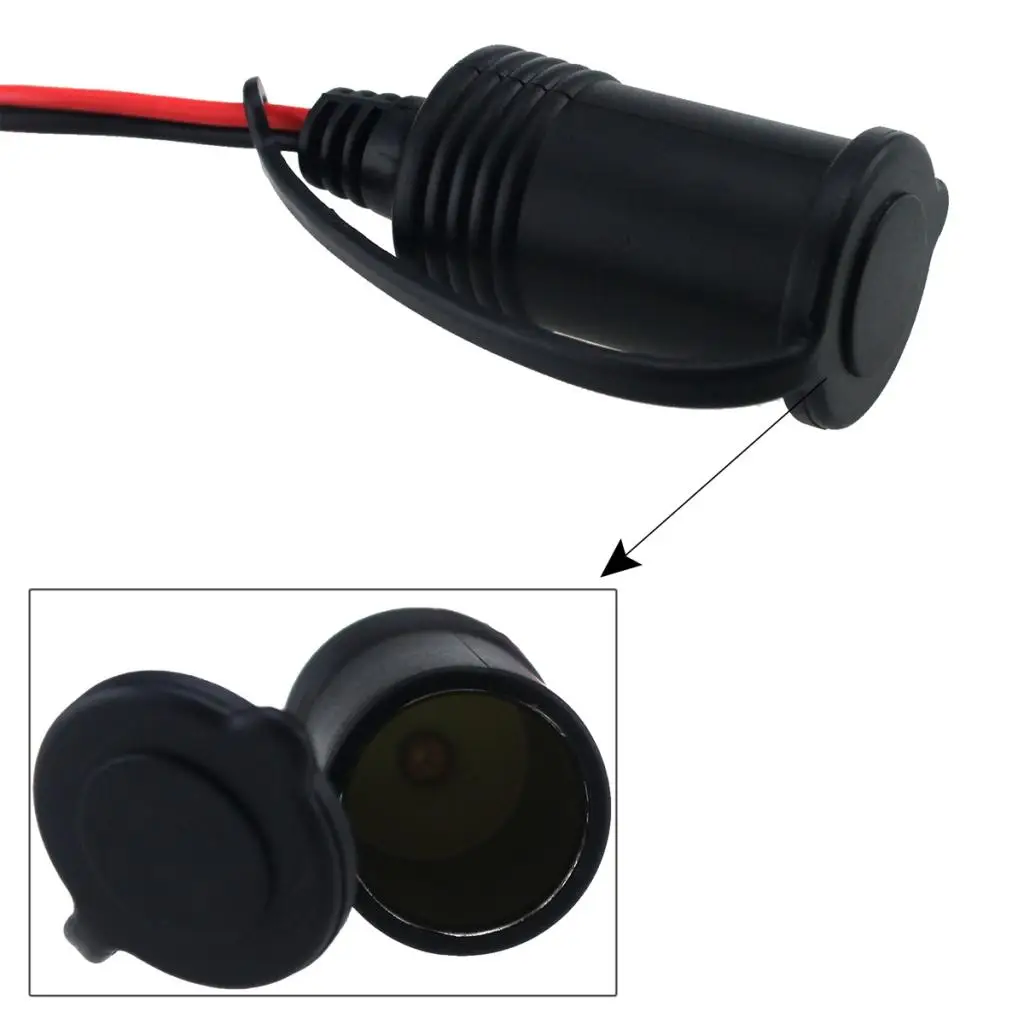 Waterproof 12 Volt Outlet Power Socket Car Truck Motorcycle Cigarette Lighter Plug with Fuse Wire