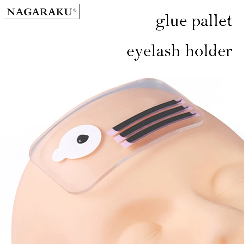 NAGARAKU Silicone Eyelash Extension glue pallet eyelash holder Pad soft silicon eyelash Tools Clear lash Holder Flexible