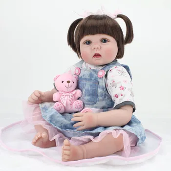 

Bebe-Reborn Doll toys 22inch 55cm silicone reborn baby doll lifelike vinyl girl toddler dolls xmas gift for child