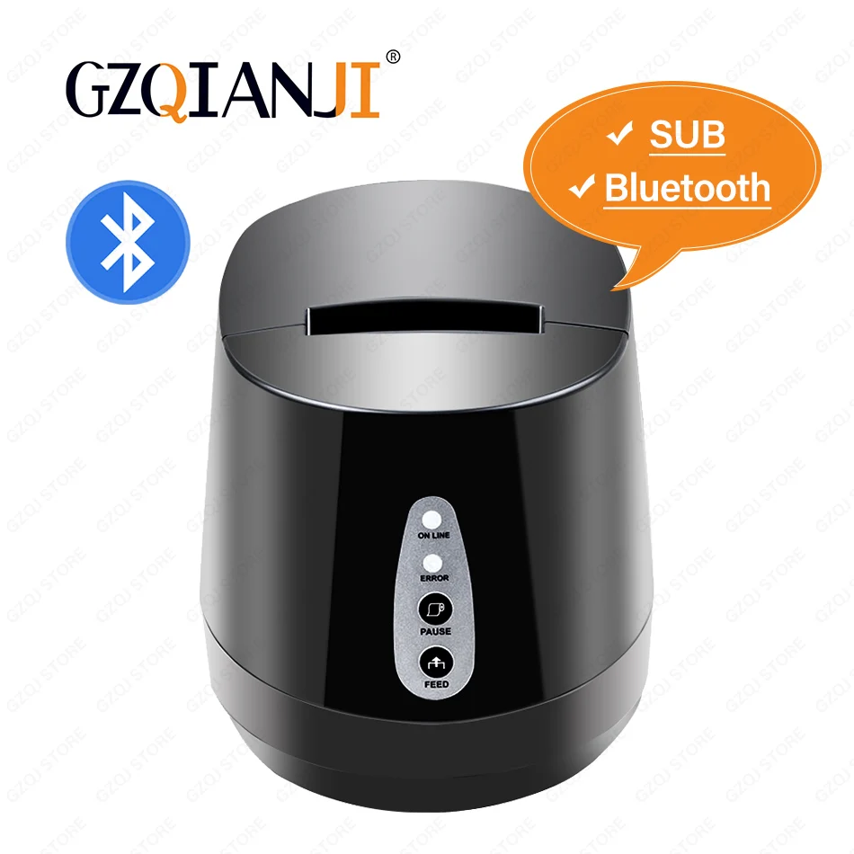 USB Bluetooth Black Наклейка со штрих-кодом принтер этикеток Термальность принтер для печати штрих-кодов Стикеры принтер термальный принтер может печатать qr код не нужно чернила - Цвет: USB Bluetooth Black