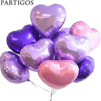 

10pcs/lot 18inch Pearl pink Heart Foil Helium Balloons Wedding Birthday Party decorations i love you foil balloon