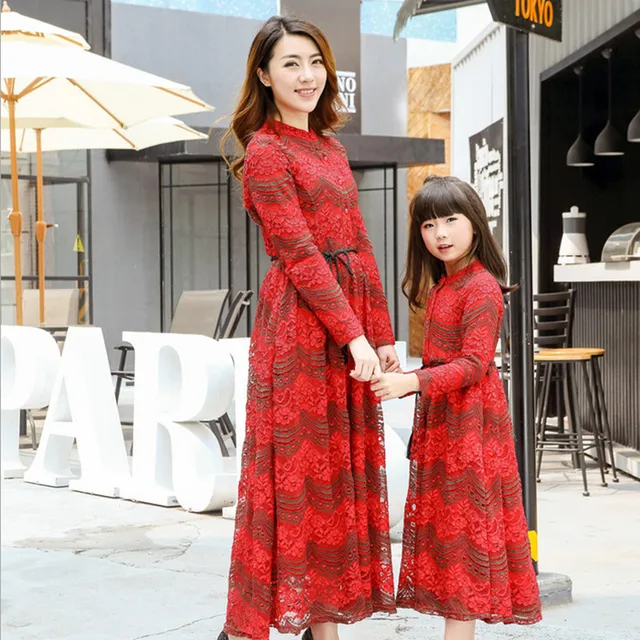 mother daughter long dresses