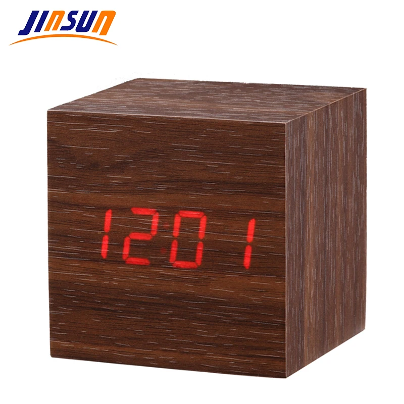 Buy JINSUN Cube LED Alarm Clock Temperature Sounds
