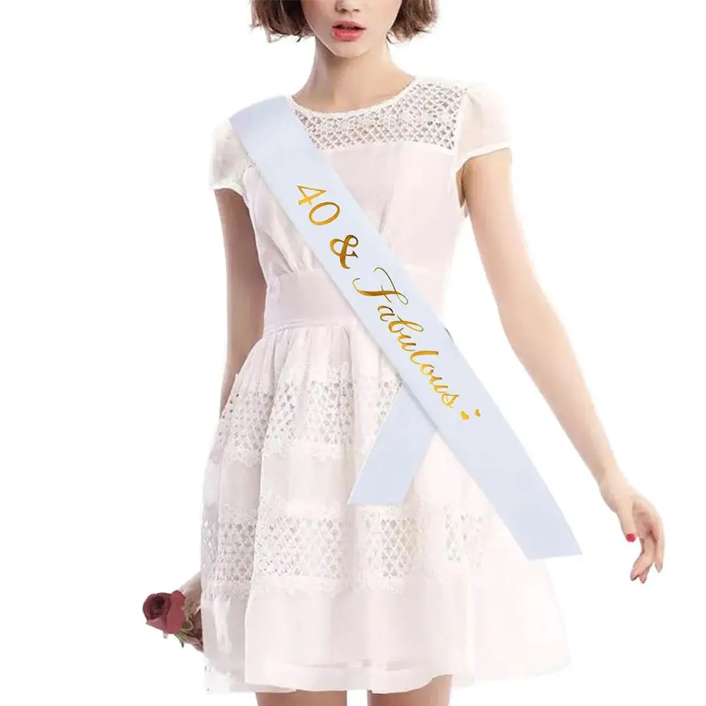 40& Fabulous Sash-40th день рождения Бронзовый пояс подарок на день рождения украшения, товары для вечеринки