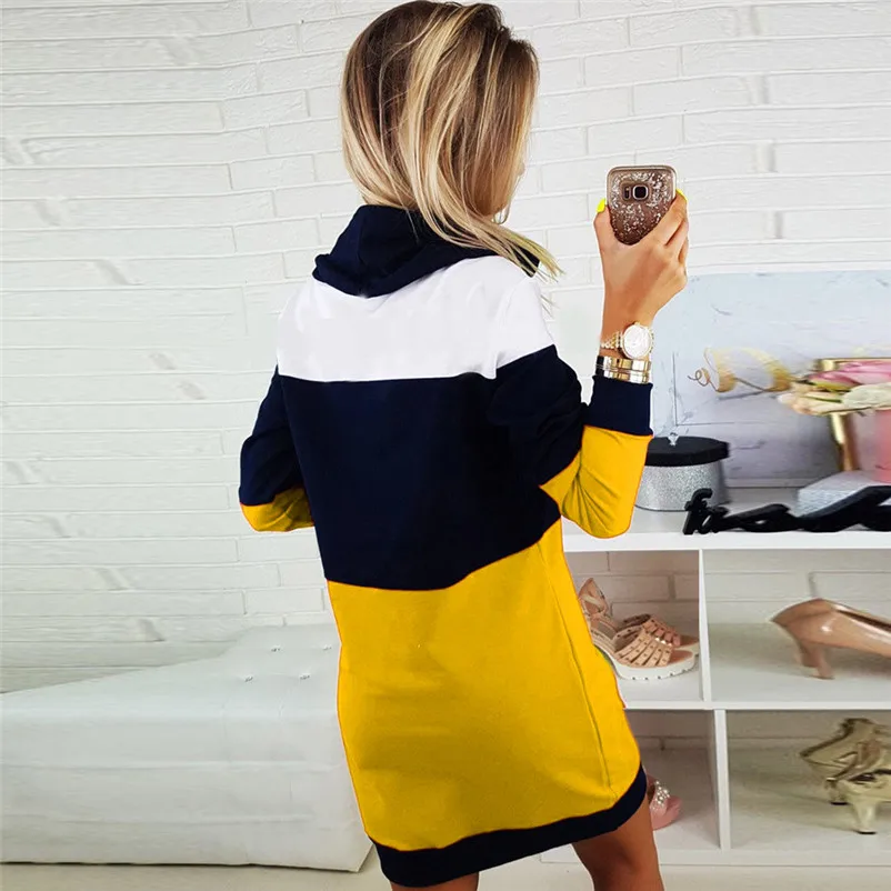 Pullover Dress Woman Knitwear Winter Long Sleeve Women Collared Long Sleeve Dress Casual Bodycon Short Mini Sundress N21#N (4)