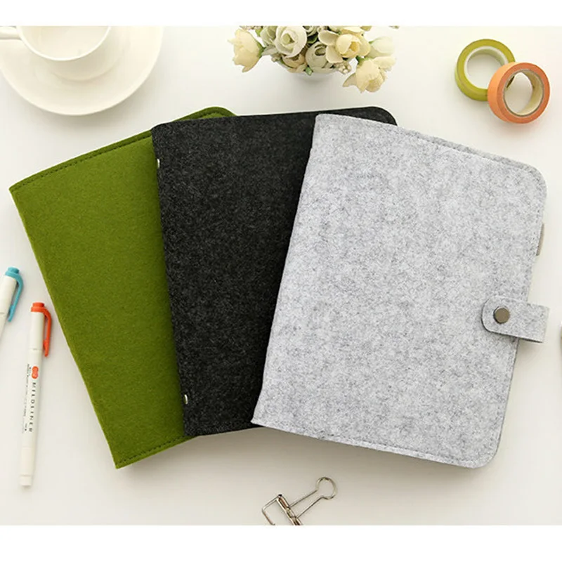 A6 Felt Binder with Pages /& Binder Pocket Set Blue BW