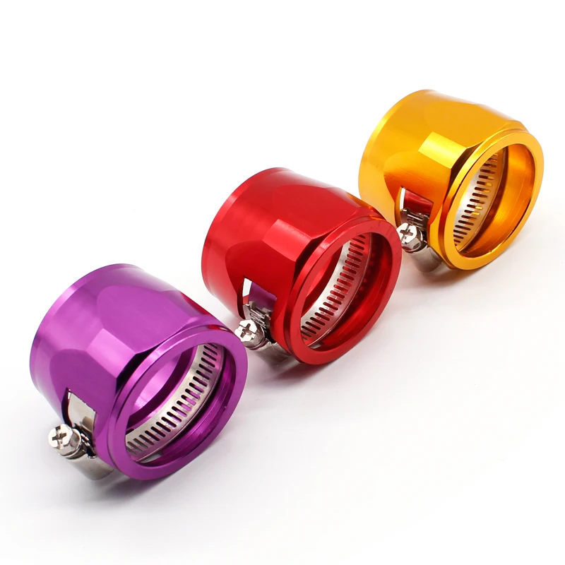 Car Accessories Oil Fuel Hose Clamp Hex Finishers Aluminum Hose End Fitting Oil Water Pipe Adapter AN4 AN6 AN8