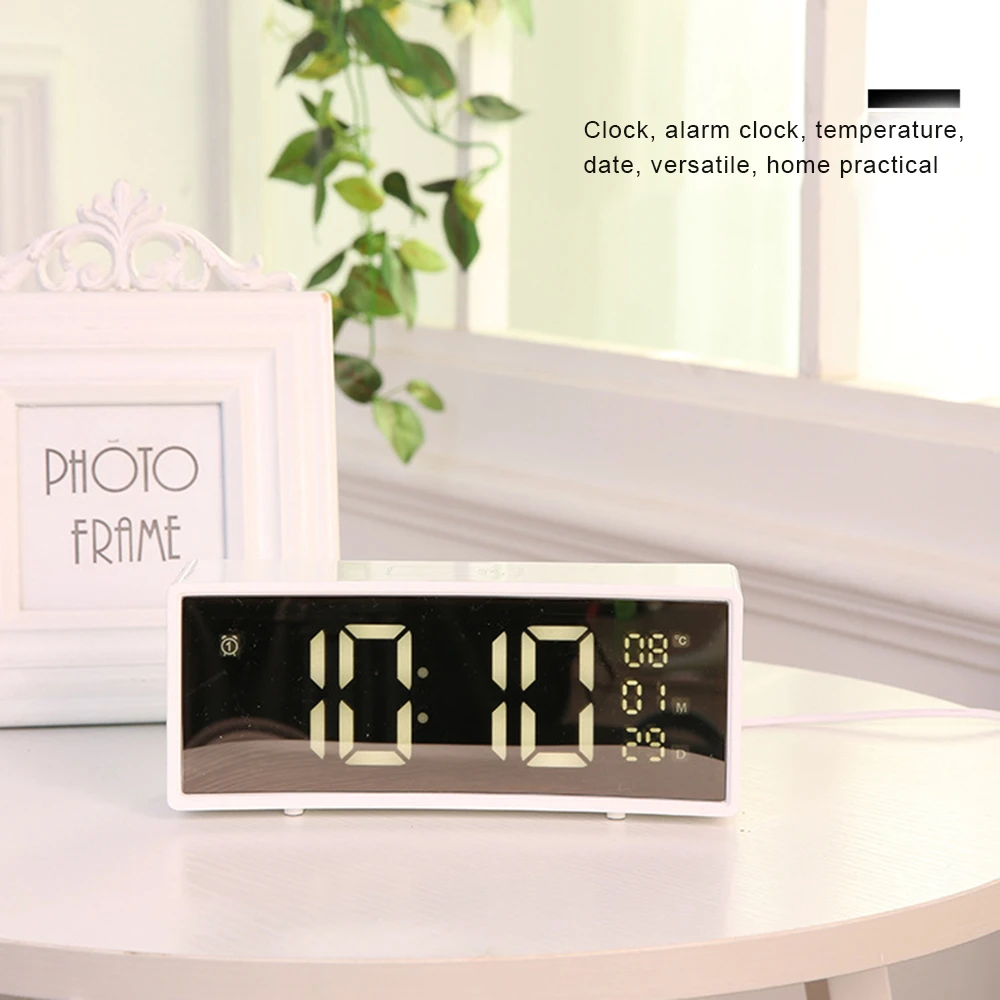 Креативные настольные цифровые часы-будильник с 3D подвеской электронные часы с изогнутой поверхностью светодиодный дисплей Уникальный дизайн для дома