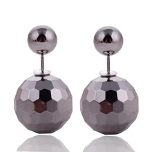 7 Colors Hot Selling Classic Double Balls Earrings Statement Jewelry Shinning Double Side Pearl Stud Earrings For Women Jewelry