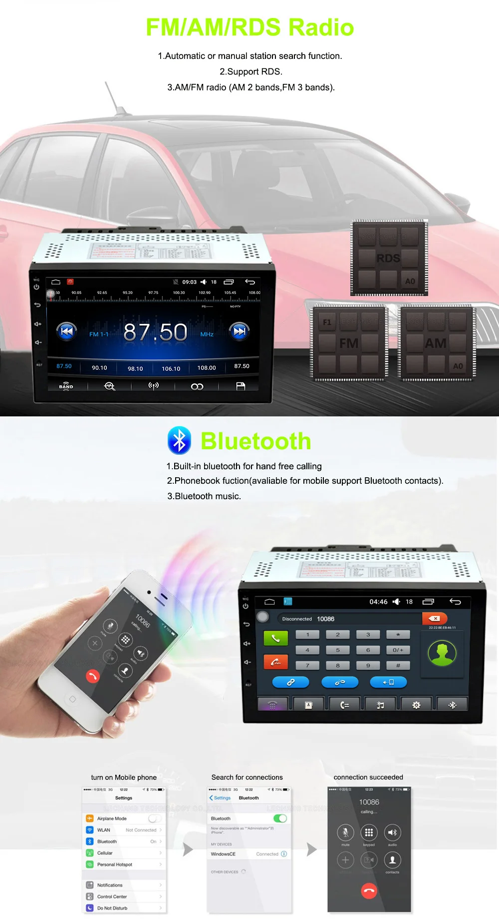 Cheap FUNROVER Android 8.0 2Din Car DVD radio Car Multimedia player for Toyota Universal Hilux Vios Old Camry Prado gps Navigation rds 5