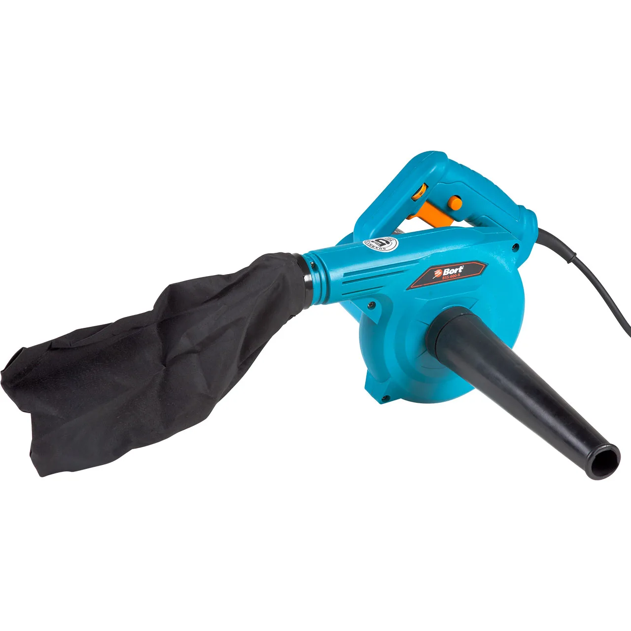 Воздуходувка Bort BSS-600-R (Производительность – 4 куб. м в минуту,небольшой вес, эргономичная рукоятка, мешок-мусоросборник)