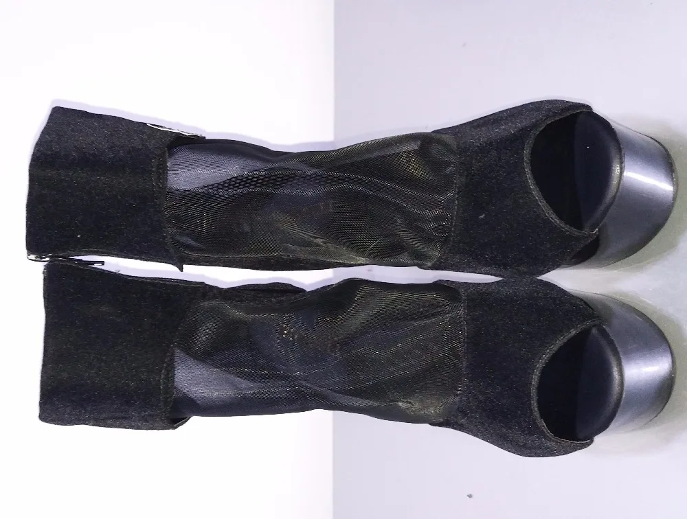 The European platform is ultra high heel sandals, mesh vamp vamp shoes, 15CM comfortable Dance Shoes