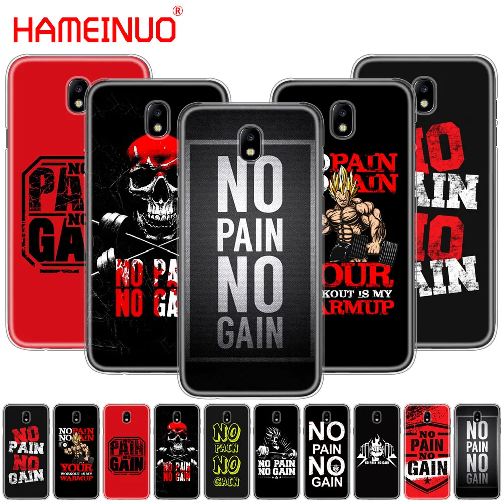 HAMEINUO no pain gain Gym and Fitness Quote phone case for Samsung Galaxy J3 J5 J7 2017 J527 J727 J327 J330 J530 J730 PRO | Мобильные