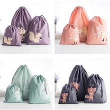 Ручная работа Водонепроницаемая PEVA пластиковая напечатанная нарисованная струнная сумка для хранения конфет подарок для дома