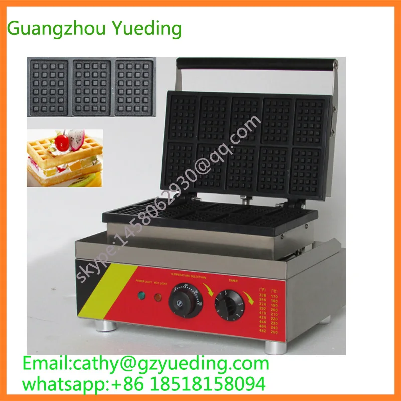

China Rectangle waffle maker with 10 pieces Danish waffle maker Denmark waffle machine