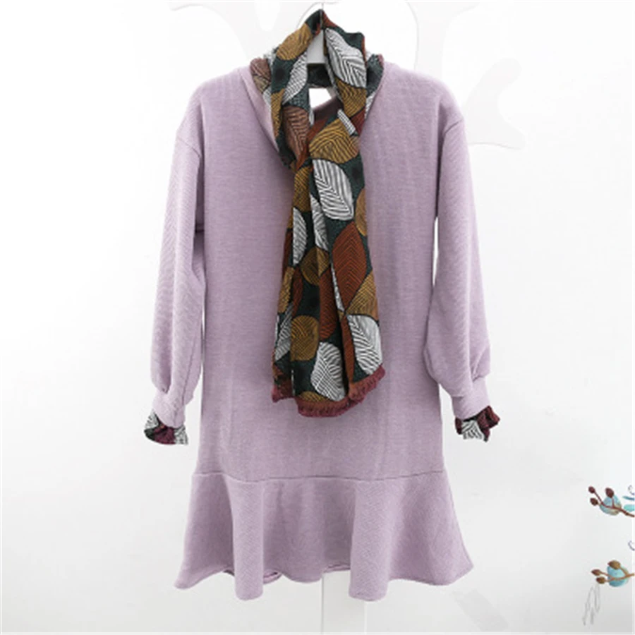 

Spring Maternity Dresses Long Plus Size Clothes For Pregnant Fashion Solid Long Sleeves Women Clothes Dresses Cotton 70R0149