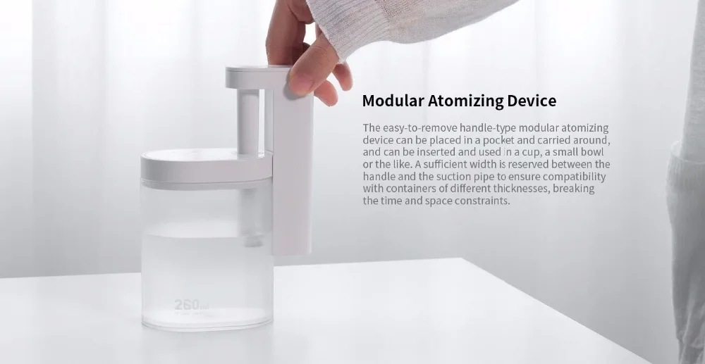 Xiaomi Sothing Desktop humidifier Ultrasound mute USB charge 260ML Transparent Tank Two humidification modes Desktop Diffuser (5)