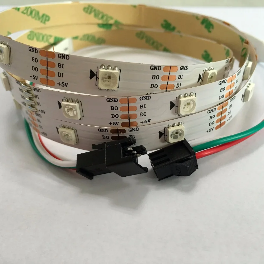 Адресуемые 5 м 30 светодиодов/м DC5V WS2813 (двухсигнальные провода) RGB светодиодная