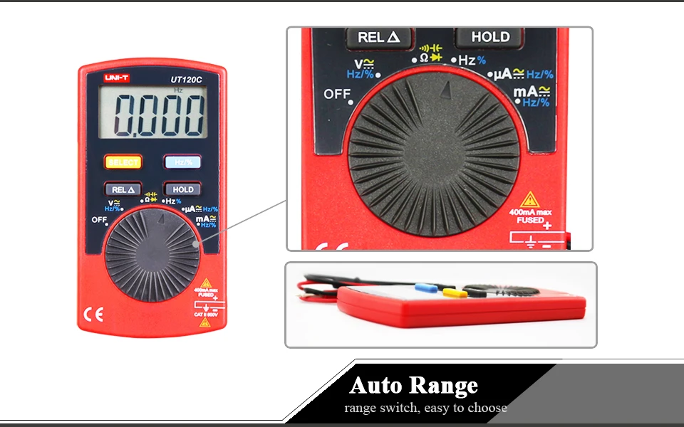 UNI-T UT120C Auto Ranging Digital Multimeter Pocket Size Auto Range AC / DC  Voltmeter Ammeter - Martview