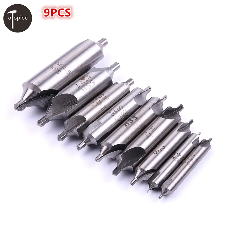 Atoplee 9PCS 1 5mm HSS B Type Center Drill Bit 2 Edges Shank Drilling