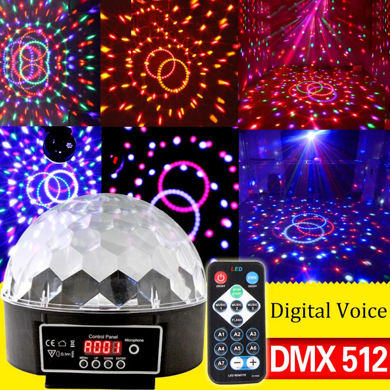 

Professional 6 Channel DMX-512 LED RGB Crystal Magic Ball Effect Light Disco DJ Stage Lighting For Audio Video LB88